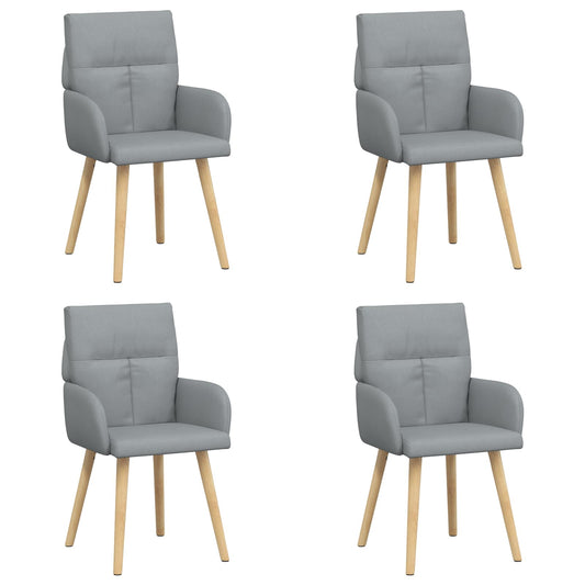 vidaXL Καρέκλες φαγητού 4 pcs Ύφασμα Ανοιχτό γκρι 60 x 56 x 96 εκ