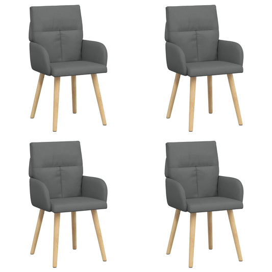 vidaXL Καρέκλες φαγητού 4 pcs Ύφασμα Σκούρο Γκρι 60 x 56 x 96 εκ