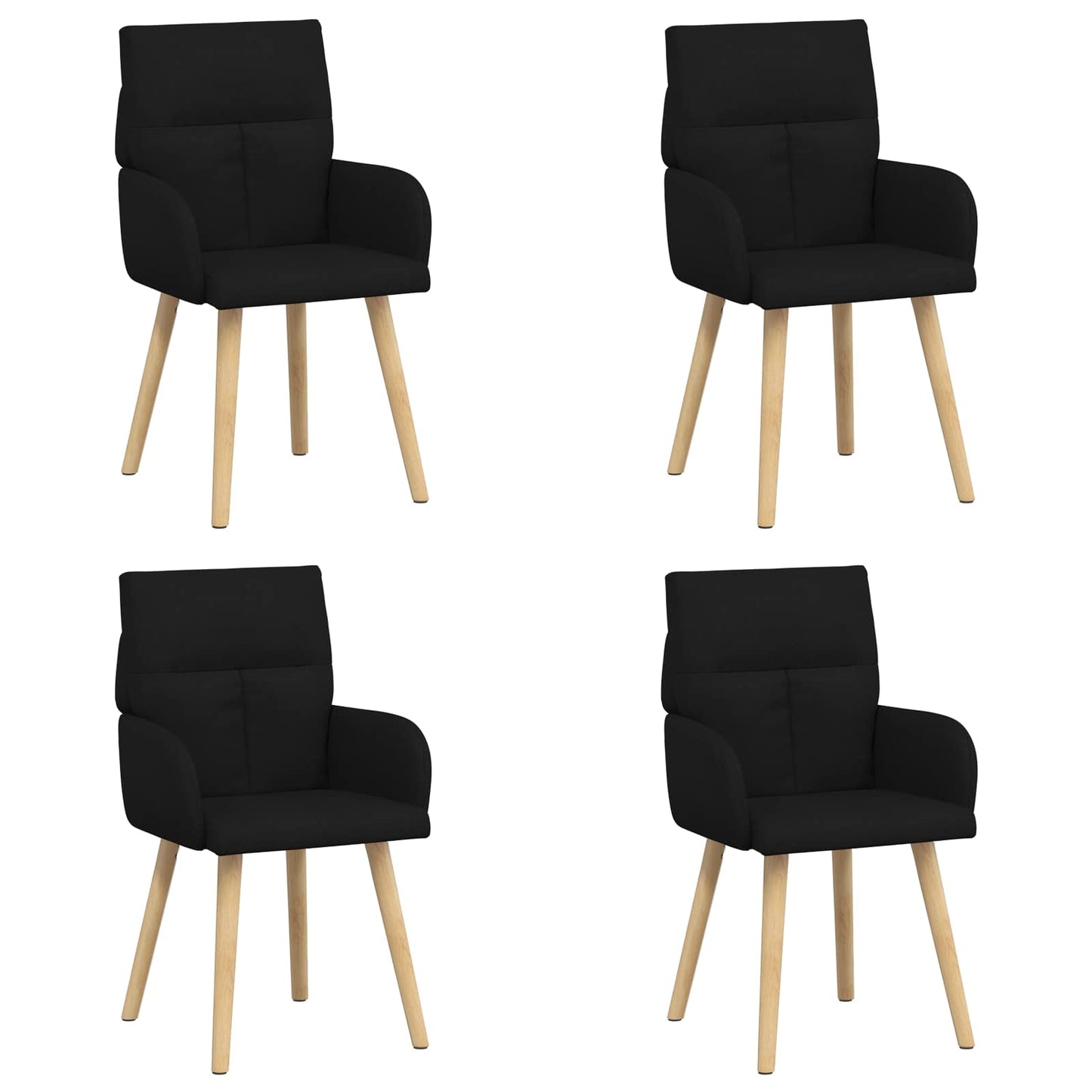 vidaXL Καρέκλες φαγητού 4 pcs Ύφασμα Μαύρο 60 x 56 x 96 εκ