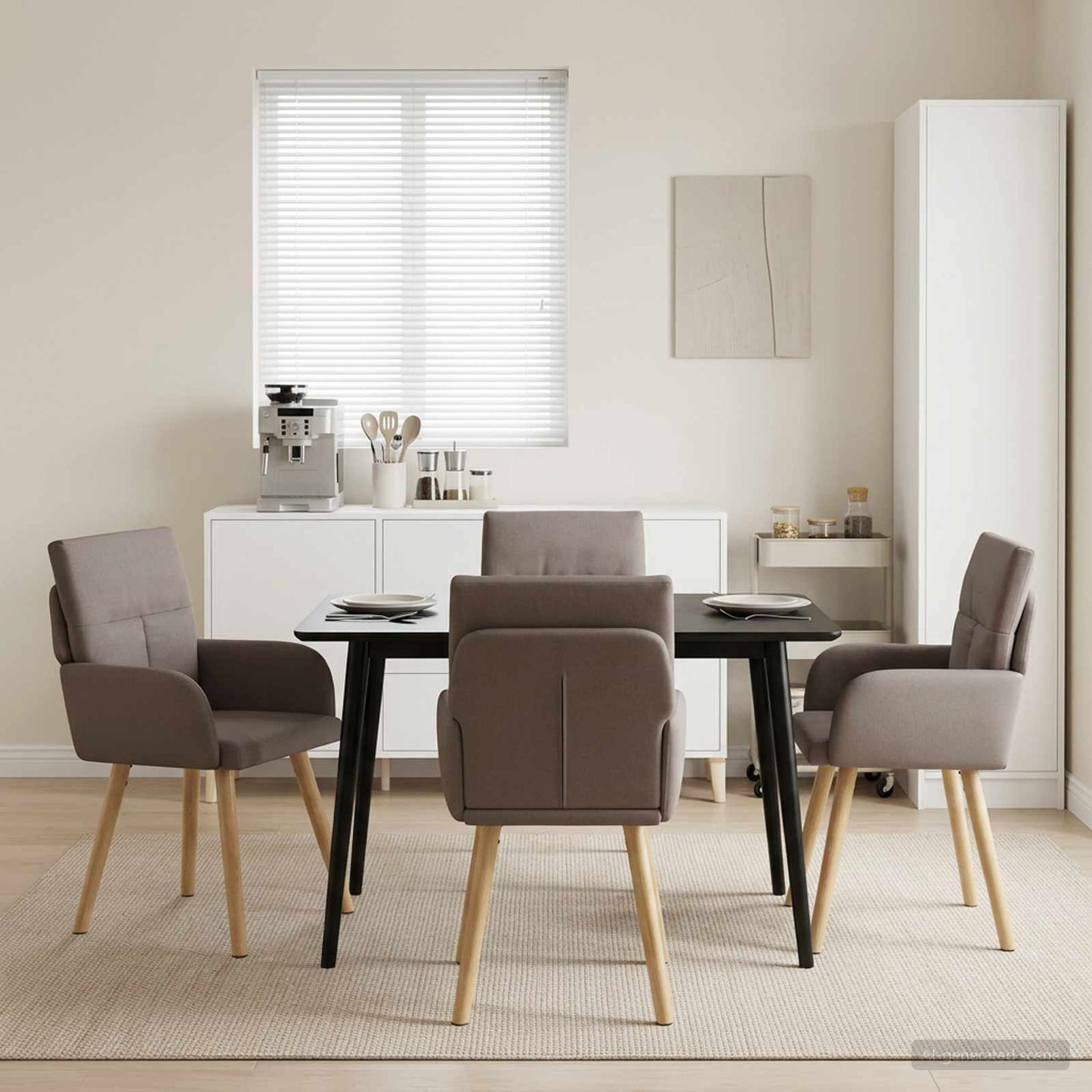 vidaXL Καρέκλες φαγητού 4 τμχ. Ύφασμα Taupe 60 x 56 x 93 cm
