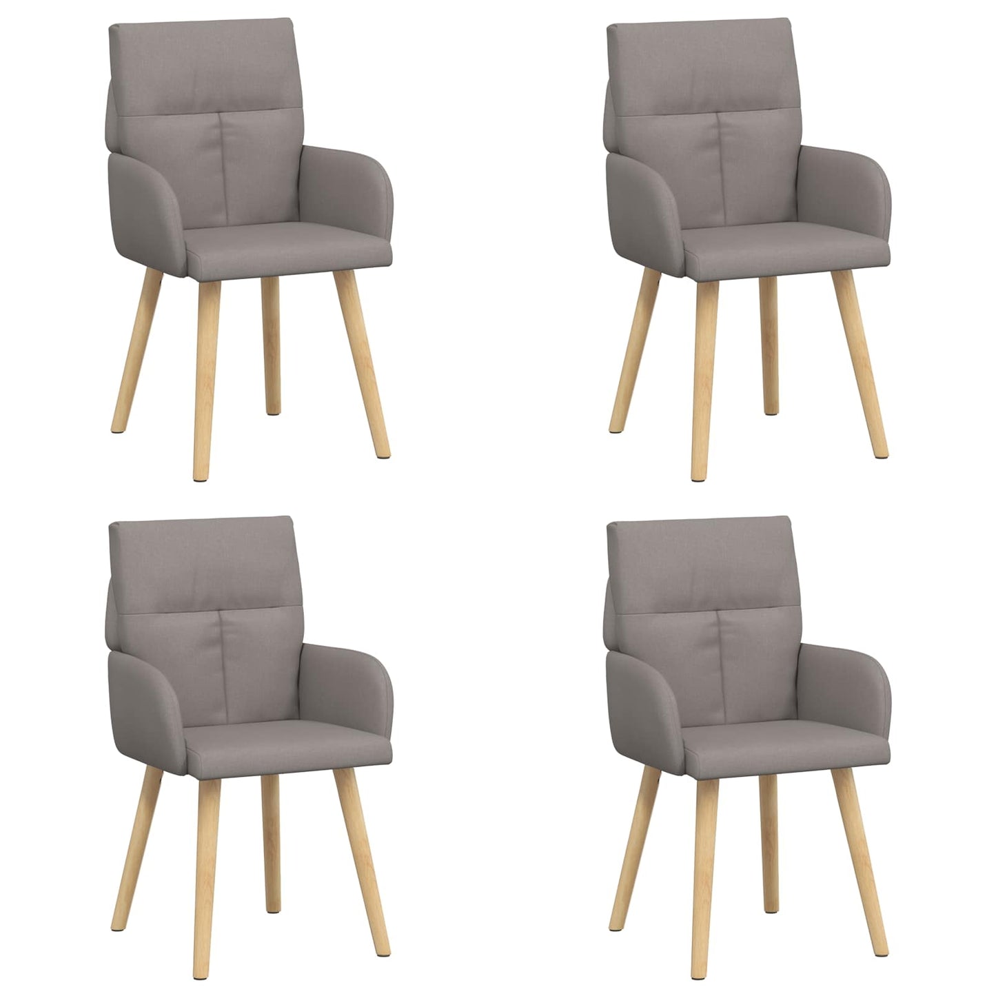 vidaXL Καρέκλες φαγητού 4 pcs Ύφασμα Taupe 60 x 56 x 96 εκ
