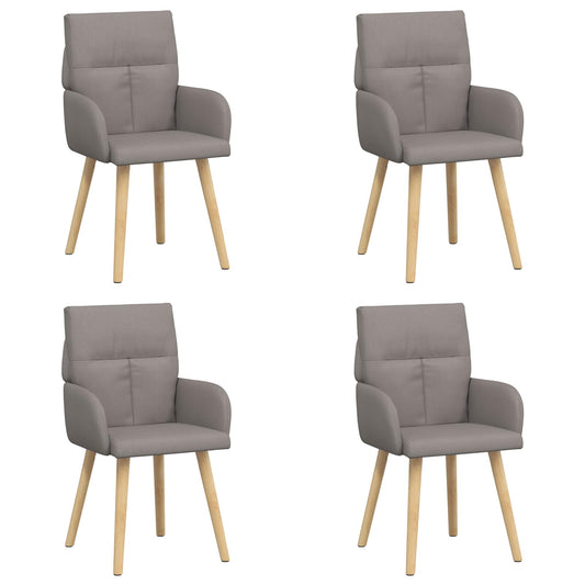 vidaXL Καρέκλες φαγητού 4 pcs Ύφασμα Taupe 60 x 56 x 96 εκ