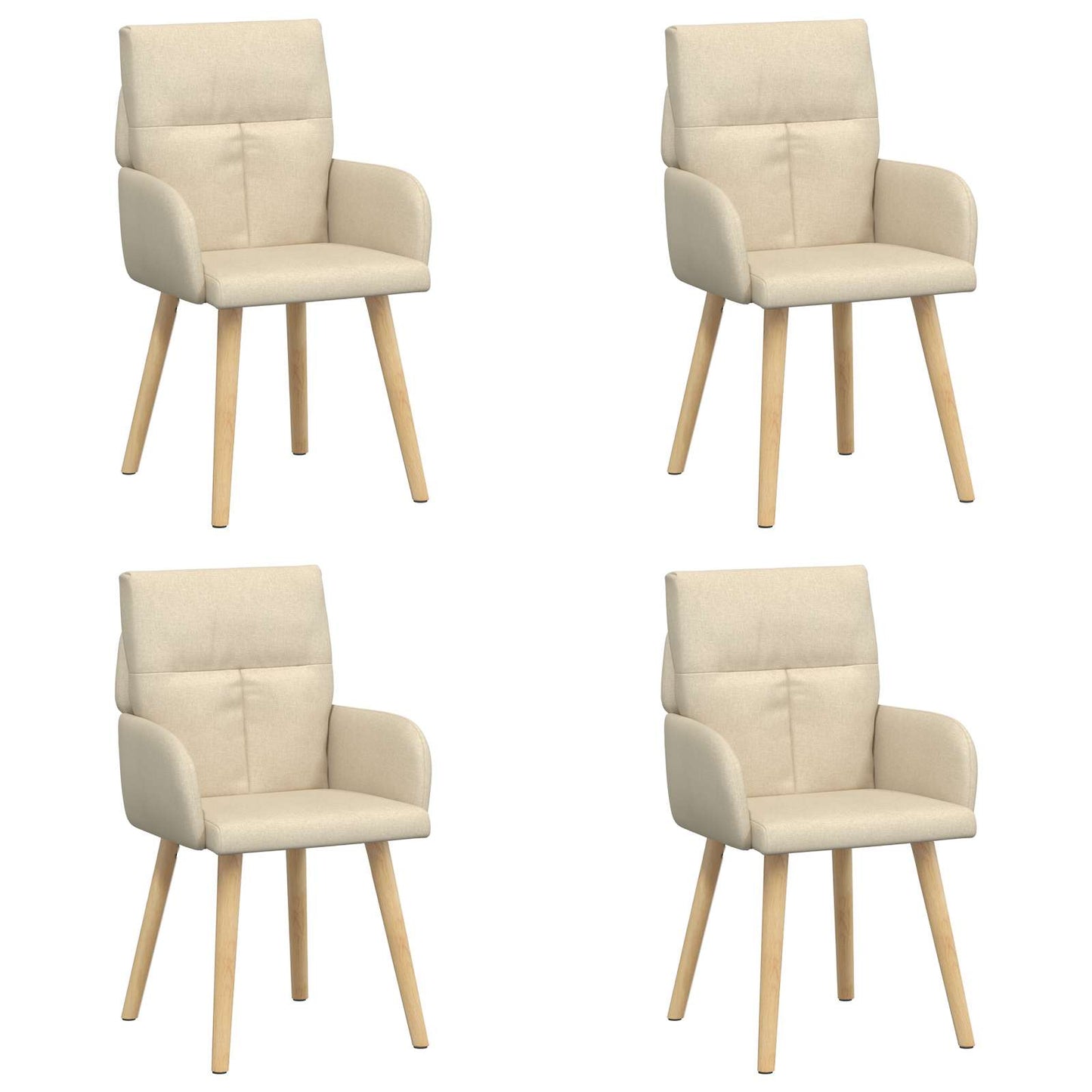 vidaXL Καρέκλες φαγητού 4 pcs Ύφασμα Κρεμ 60 x 56 x 96 εκ