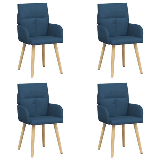 vidaXL Καρέκλες φαγητού 4 pcs Ύφασμα Μπλε 60 x 56 x 96 εκ
