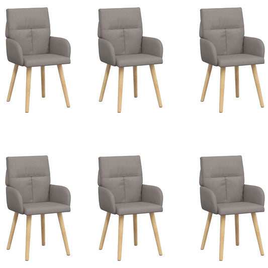 vidaXL Καρέκλες φαγητού 6 pcs Ύφασμα Taupe 60 x 56 x 96 εκ