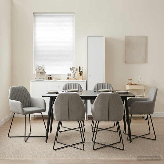 vidaXL Καρέκλες φαγητού 4 pcs Βελούδο Ανοιχτό γκρι 55 x 50 x 84 εκ.