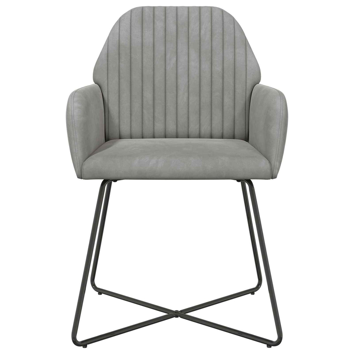 vidaXL Καρέκλες φαγητού 4 pcs Βελούδο Ανοιχτό γκρι 55 x 50 x 84 εκ.