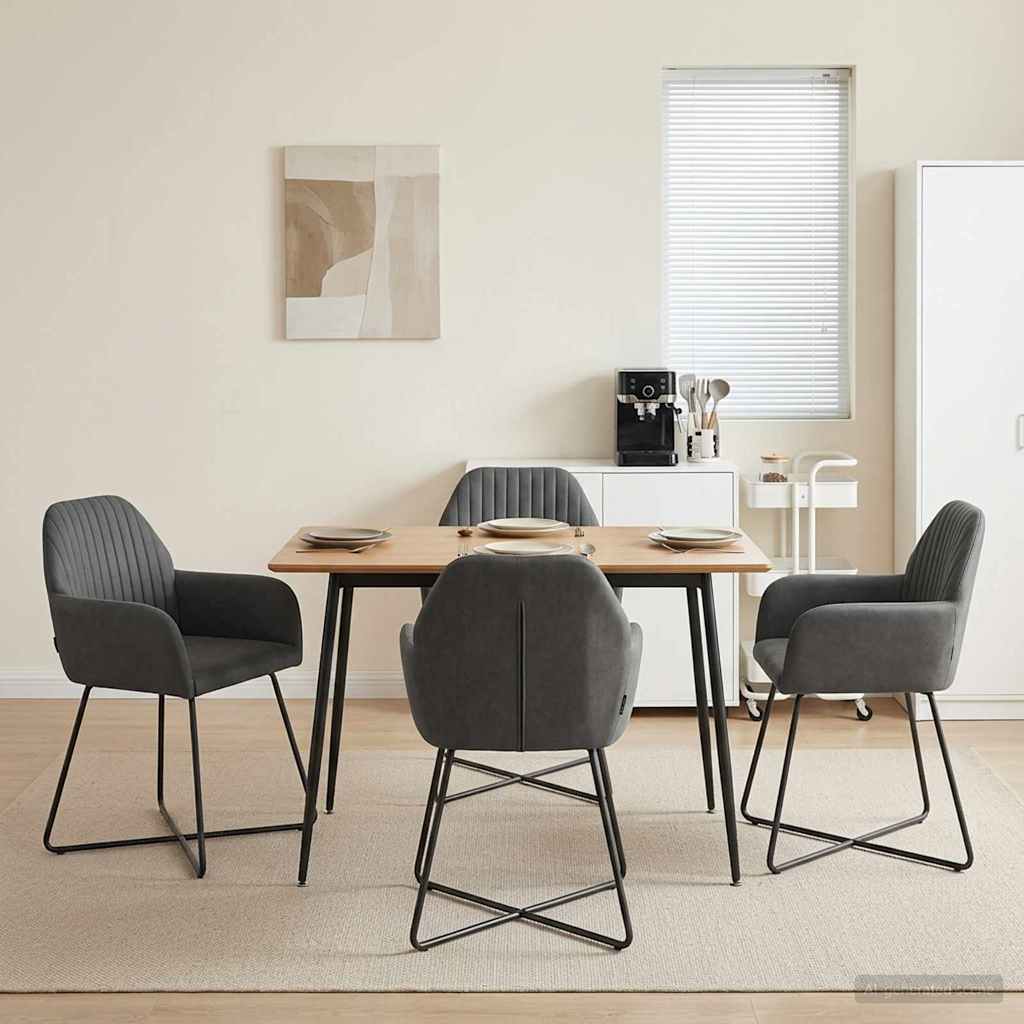 vidaXL Καρέκλες φαγητού 4 pcs Βελούδο Σκούρο Γκρι 55 x 50 x 84 εκ.