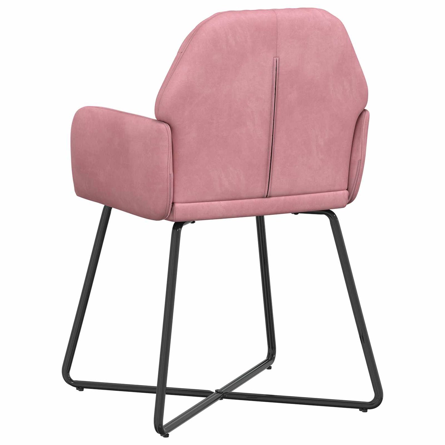 vidaXL Καρέκλες φαγητού 4 pcs Βελούδο Ροζ 55 x 50 x 84 εκ.