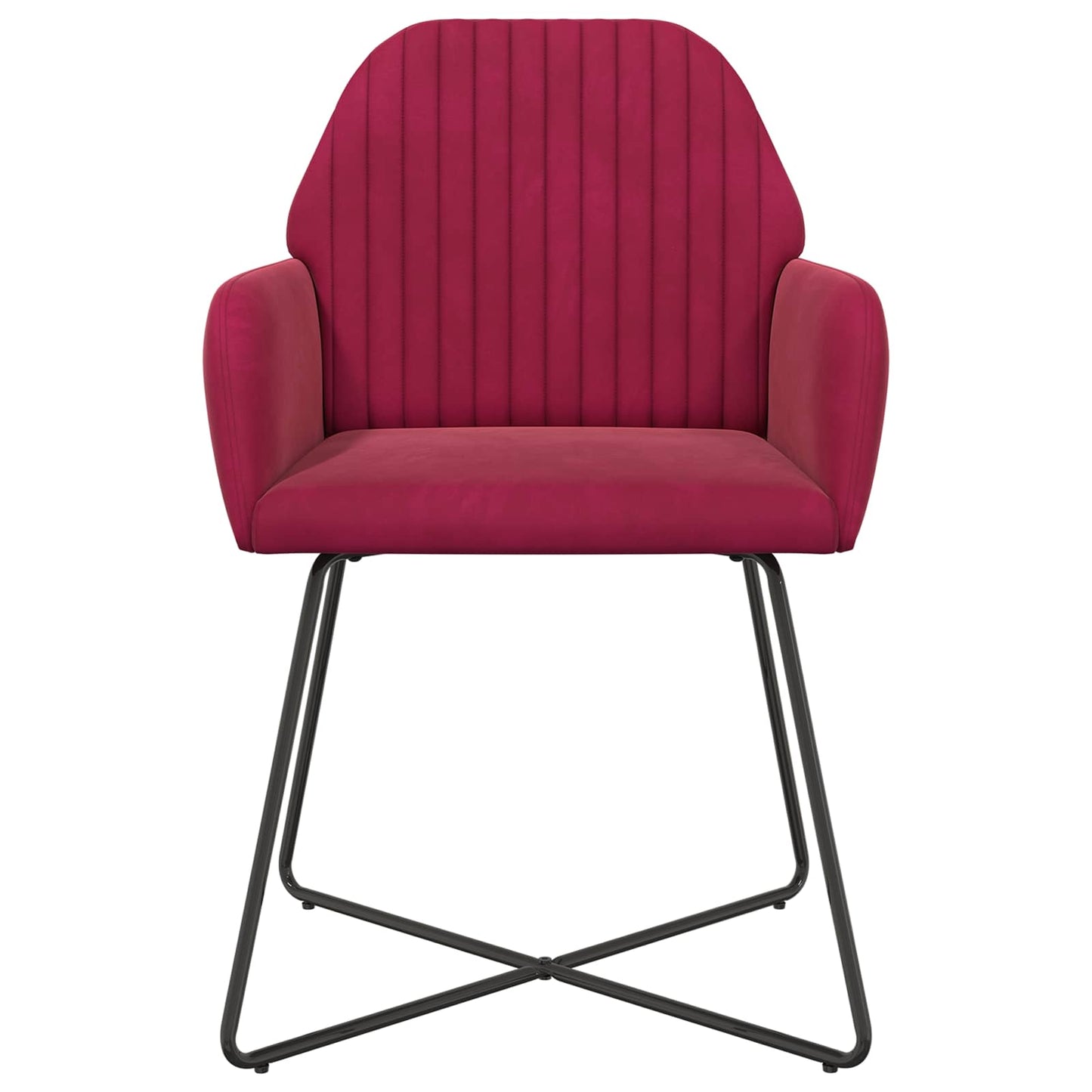 vidaXL Καρέκλες φαγητού 4 pcs Βελούδο Κόκκινο 55 x 50 x 84 εκ.