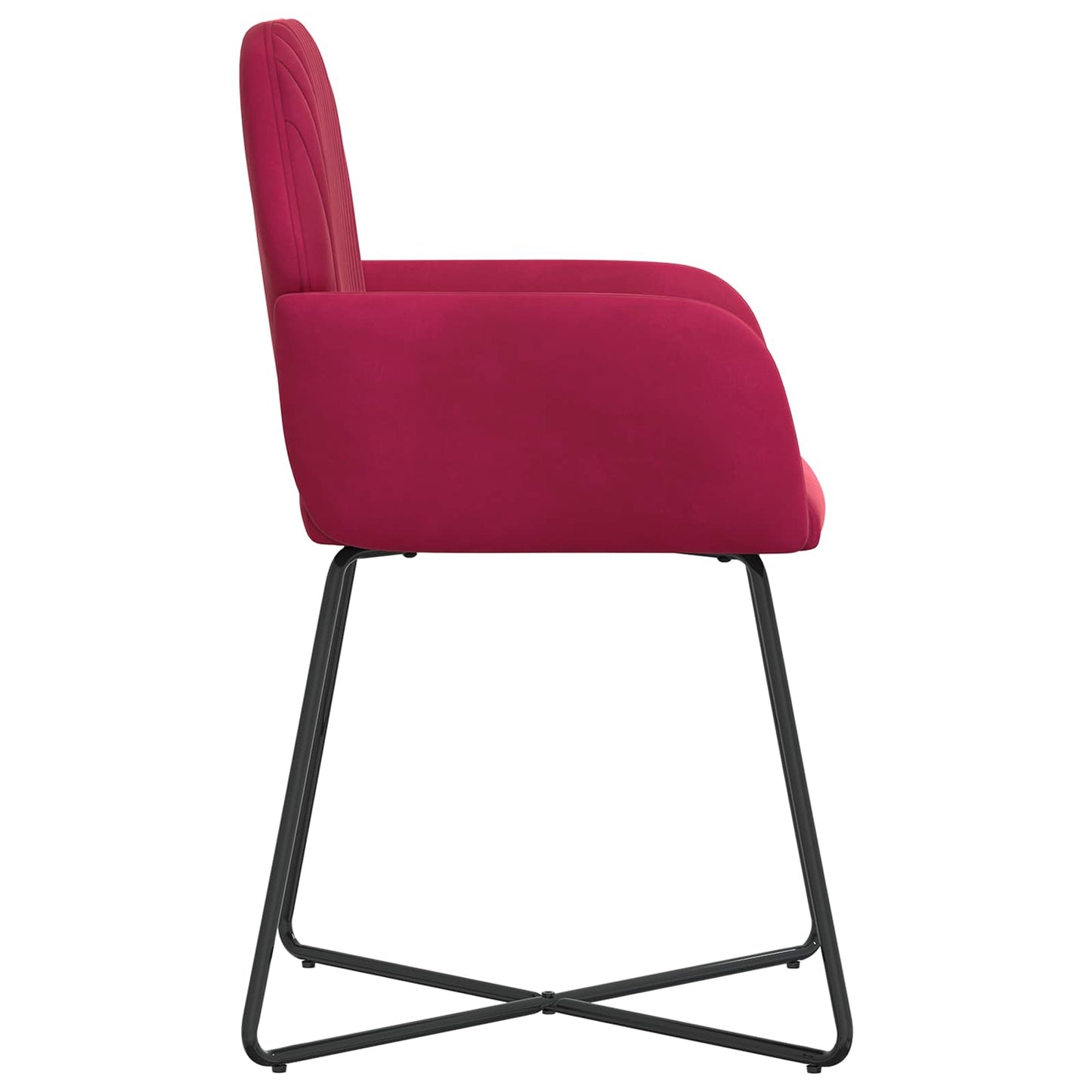 vidaXL Καρέκλες φαγητού 4 pcs Βελούδο Κόκκινο 55 x 50 x 84 εκ.