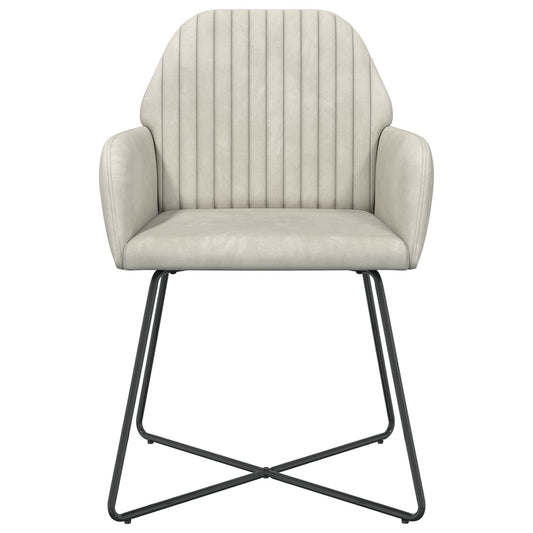 vidaXL Καρέκλες φαγητού 4 pcs Βελούδο Κρεμ 55 x 50 x 84 εκ.