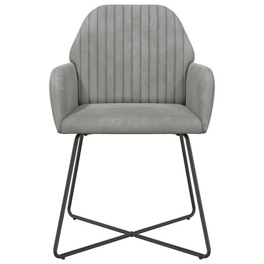 vidaXL Καρέκλες φαγητού 6 pcs Βελούδο Ανοιχτό γκρι 55 x 50 x 84 εκ.