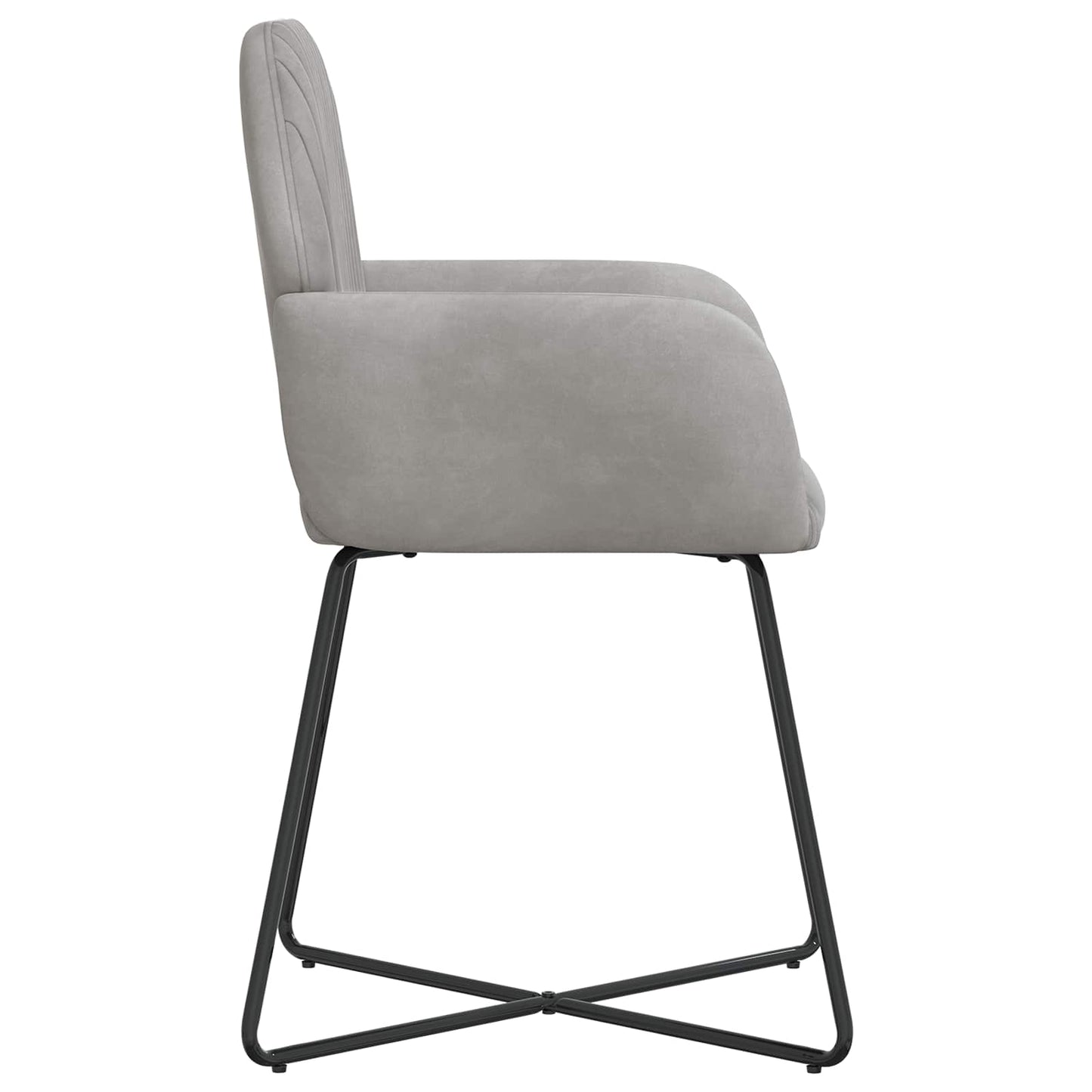 vidaXL Καρέκλες φαγητού 6 pcs Βελούδο Ανοιχτό γκρι 55 x 50 x 84 εκ.