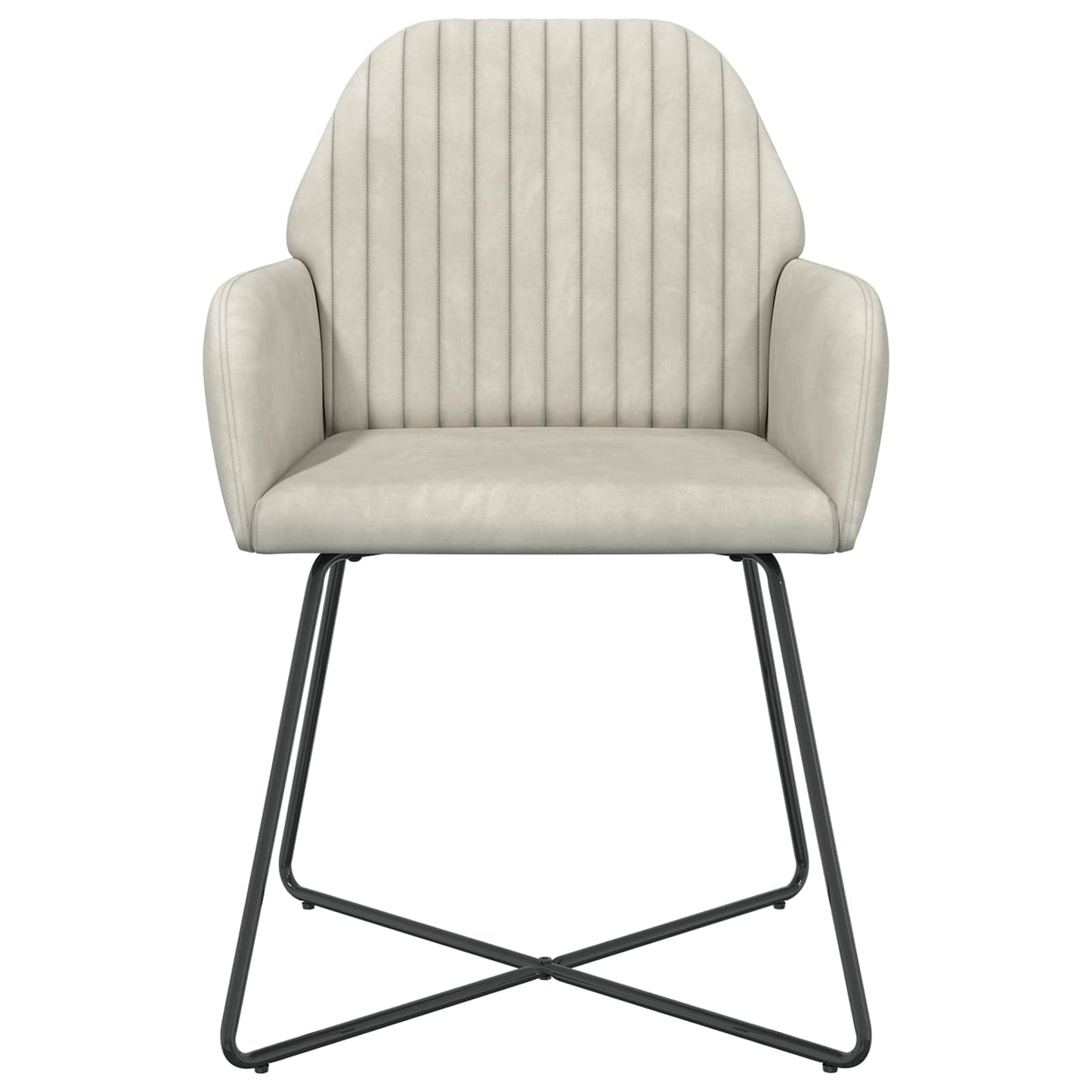 vidaXL Καρέκλες φαγητού 6 pcs Βελούδο Κρεμ 55 x 50 x 84 εκ.