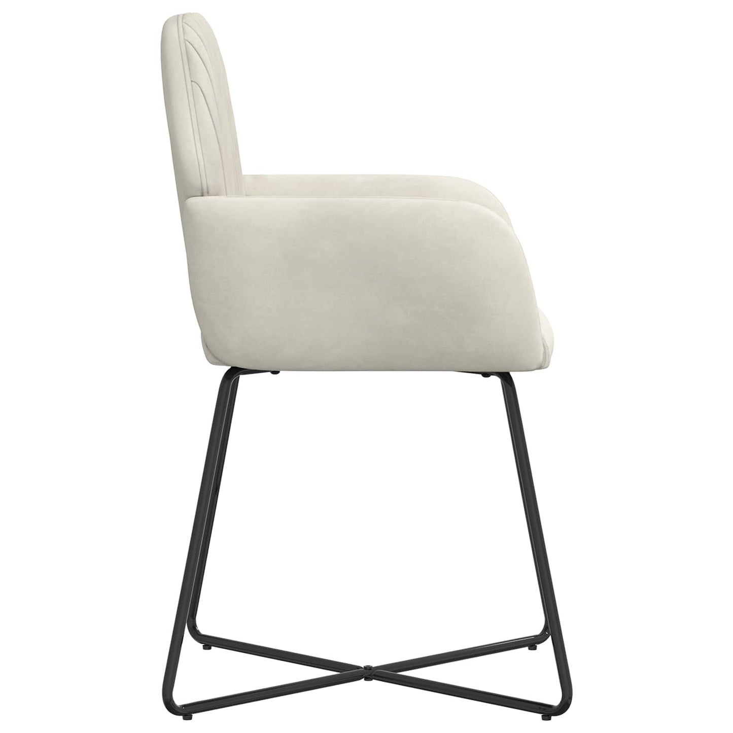 vidaXL Καρέκλες φαγητού 6 pcs Βελούδο Κρεμ 55 x 50 x 84 εκ.