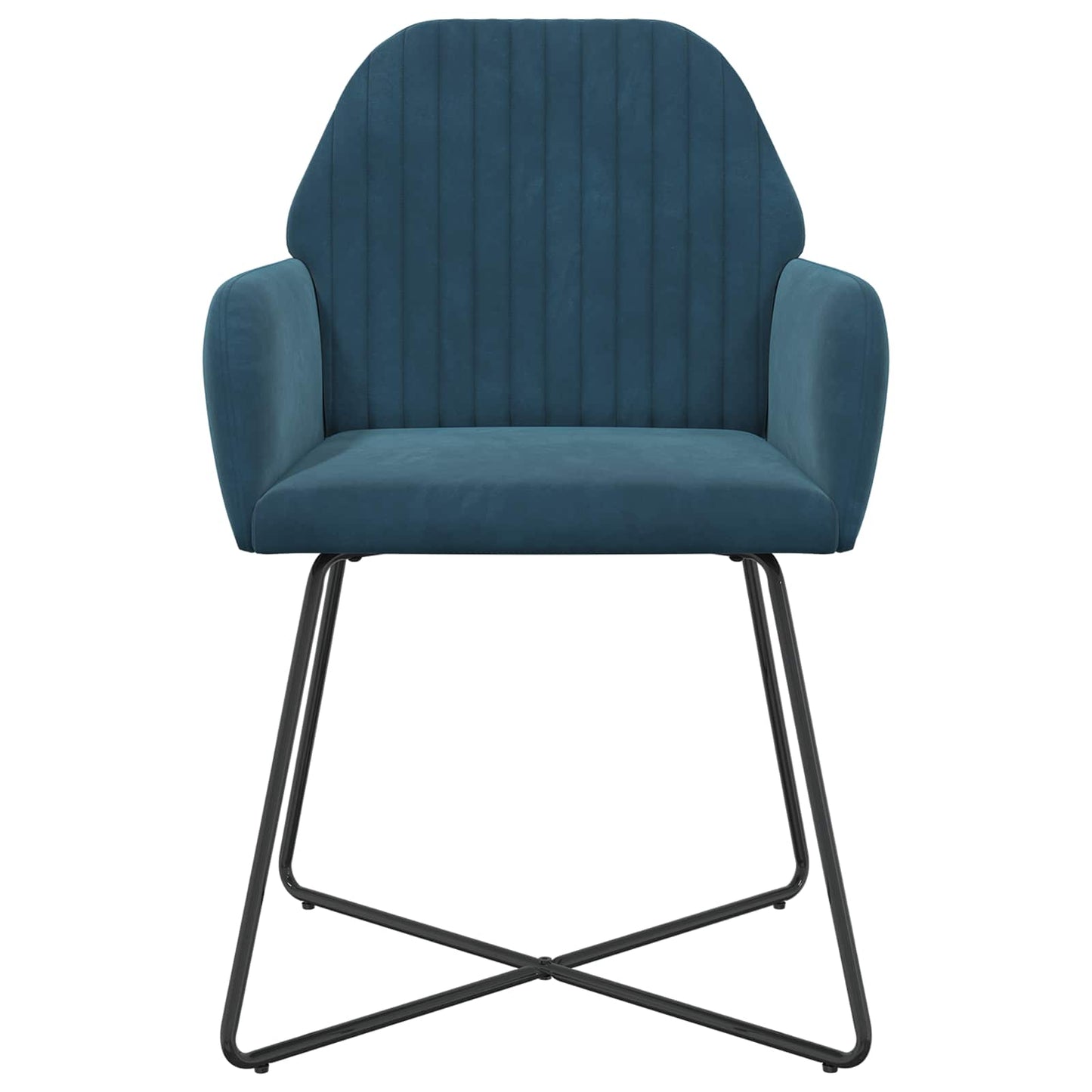 vidaXL Καρέκλες φαγητού 6 pcs Βελούδο Μπλε 55 x 50 x 84 εκ.