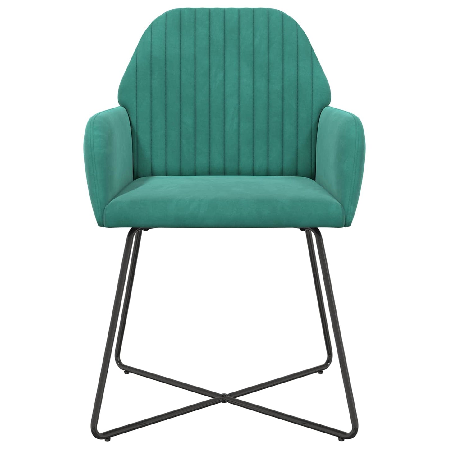 vidaXL Καρέκλες φαγητού 6 pcs Βελούδο Τιρκουάζ 55 x 50 x 84 εκ.