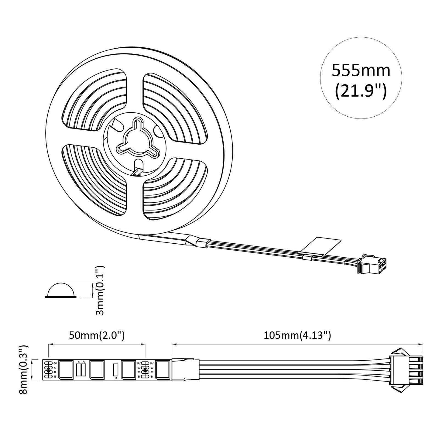 vidaXL Λωρίδα LED 12 τμχ. Μαύρο και Διαφανές Χαλκός και Πλαστικό