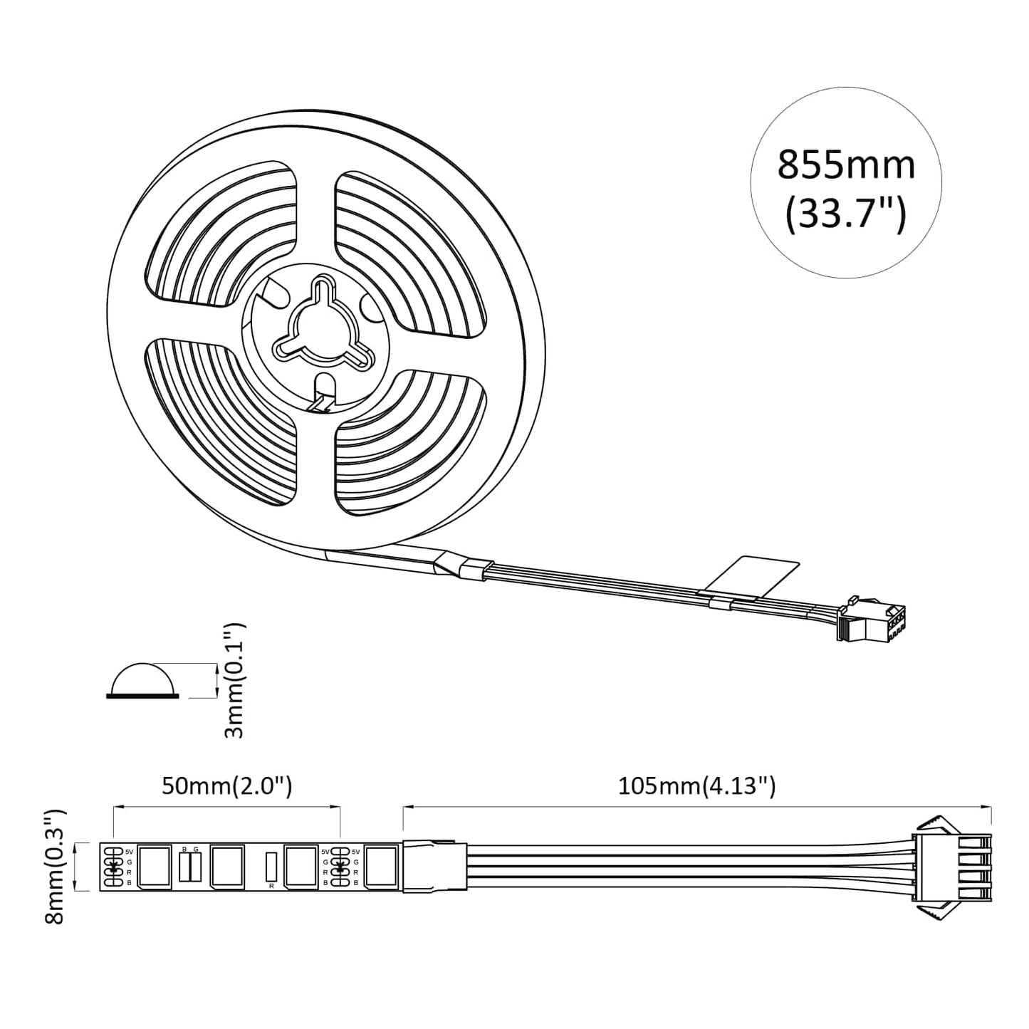 vidaXL Λωρίδα LED 12 τμχ. Μαύρο και Διαφανές Χαλκός και Πλαστικό