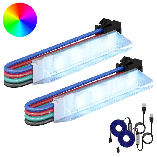 vidaXL Λωρίδα LED 2 τμχ. Μαύρο και Λευκό Χαλκός και Πλαστικό