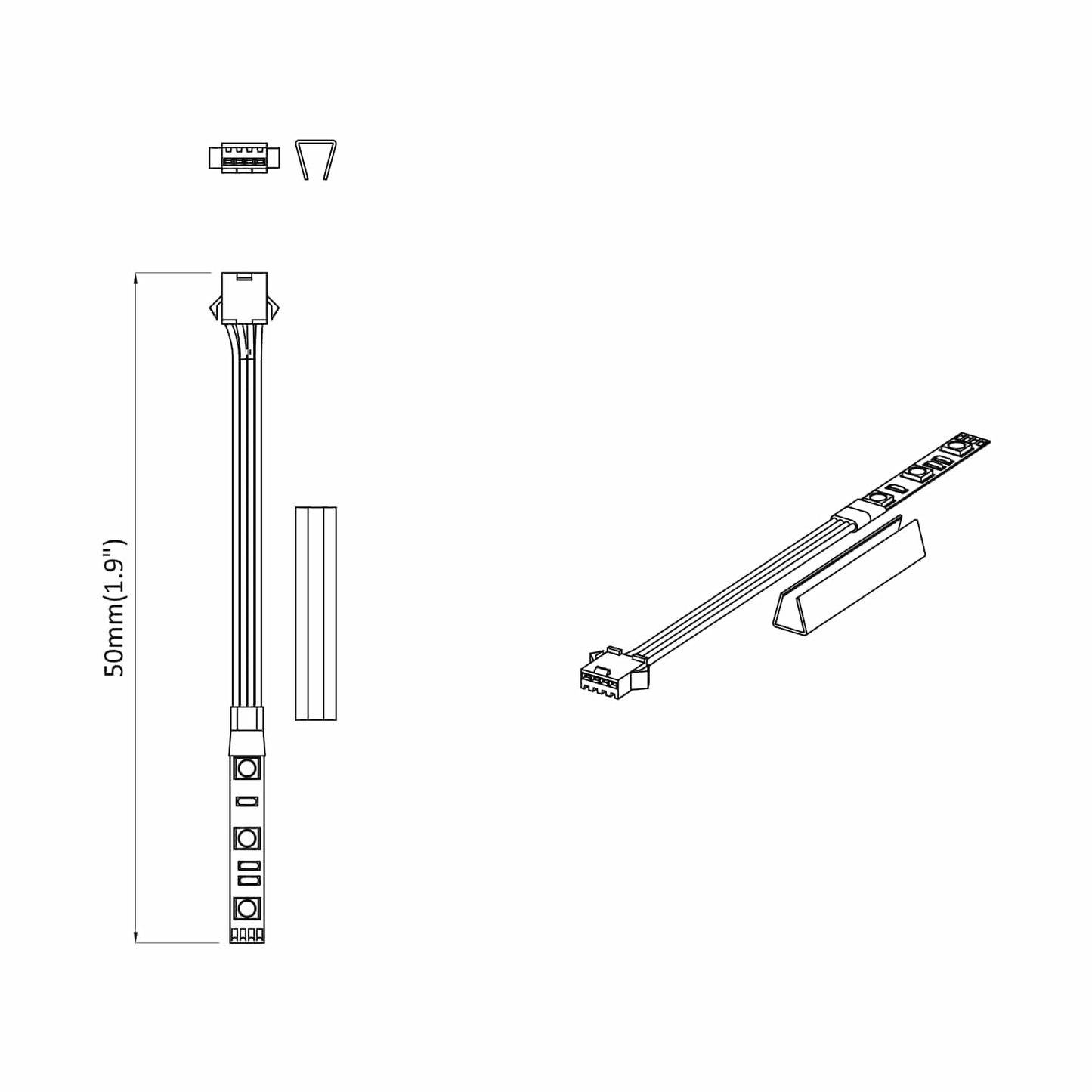 vidaXL Λωρίδα LED 2 pcs Μαύρο και Λευκό 1745 χιλιοστά
