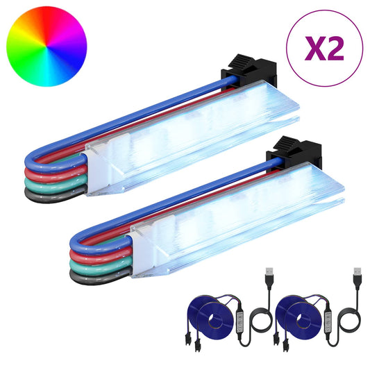 vidaXL Λωρίδα LED 2 τμχ. Μαύρο και Πολύχρωμο Χαλκός και Πλαστικό