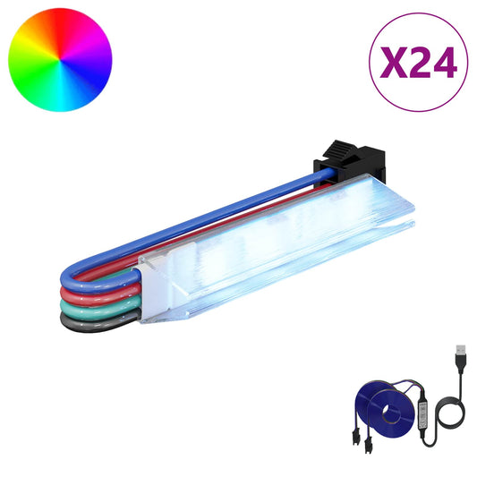 vidaXL Λωρίδα LED 12 τμχ. Μαύρο και Πολύχρωμο Χαλκός και Πλαστικό