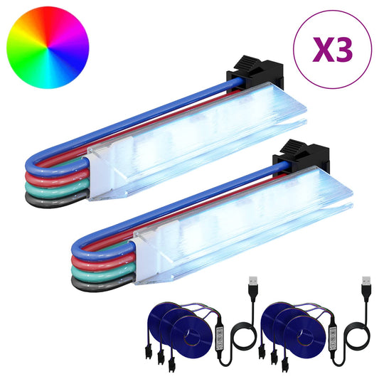 vidaXL Λωρίδα LED 2 τμχ. Μαύρο και Πολύχρωμο Χαλκός και Πλαστικό