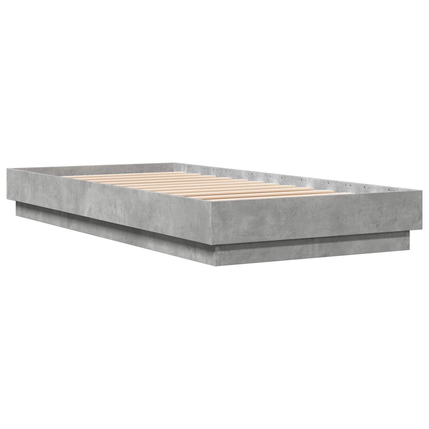 vidaXL Κρεβάτι με φωτισμό LED Γκρι Σκυροδέματος 80 x 200 cm