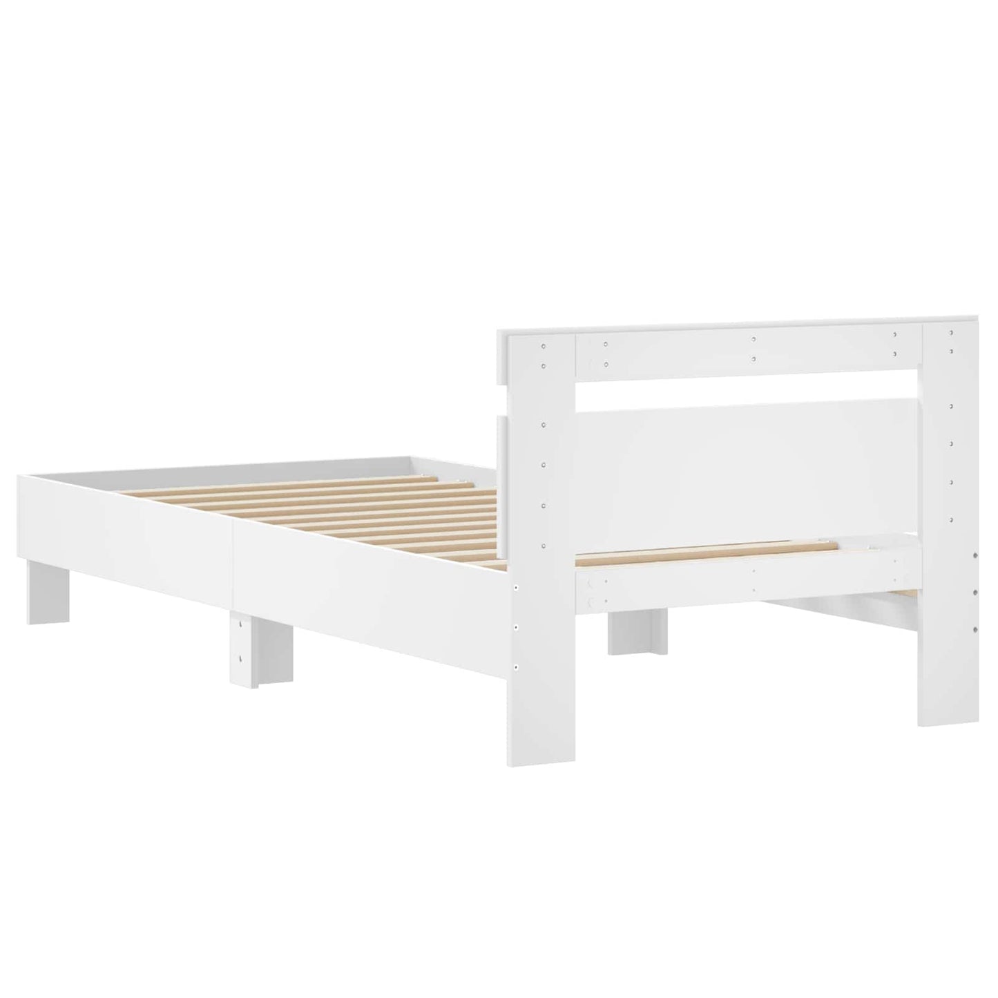 vidaXL Κρεβάτι με Κεφαλάρι Λευκό 80 x 200 cm Επεξεργασμένο Ξύλο