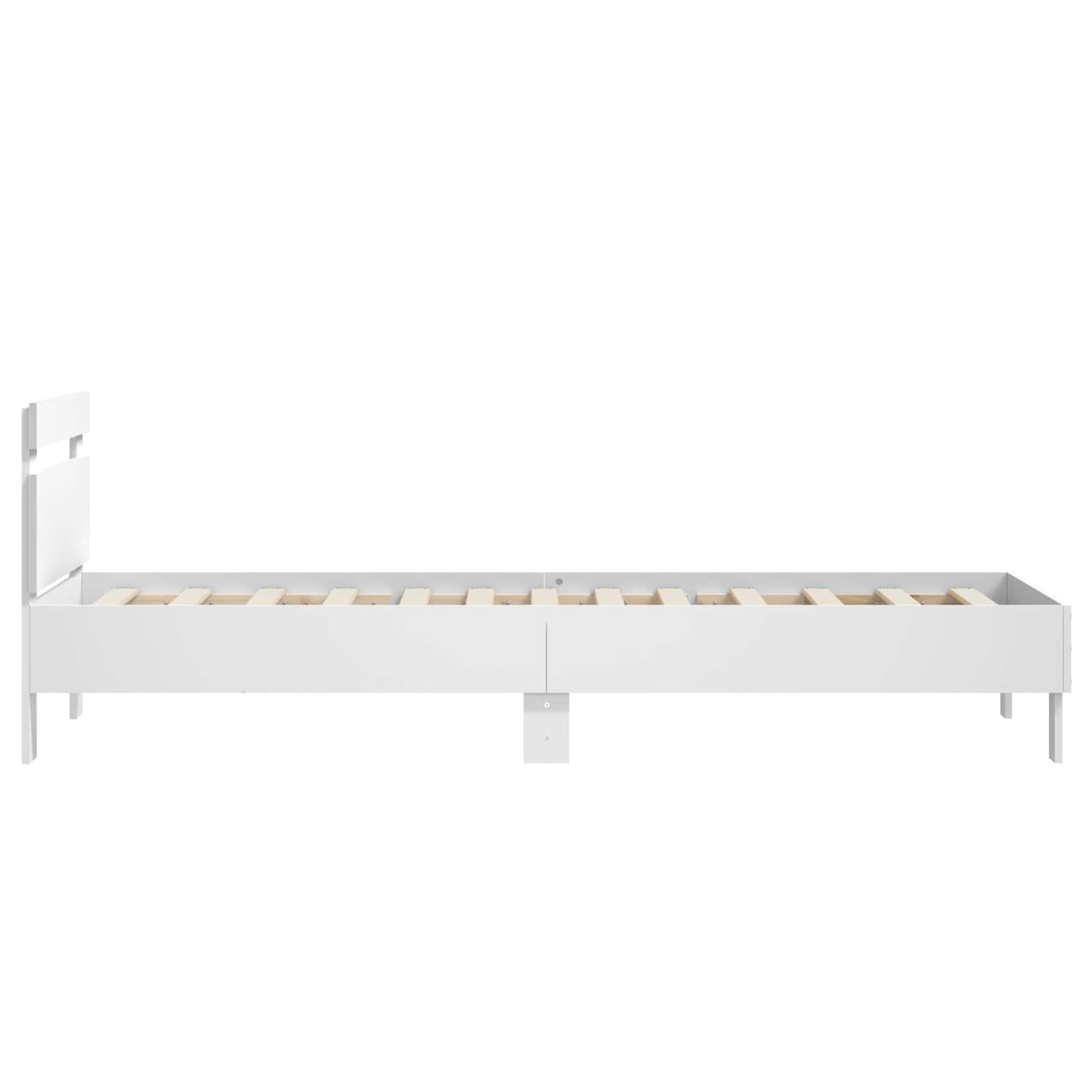 vidaXL Κρεβάτι με Κεφαλάρι Λευκό 80 x 200 cm Επεξεργασμένο Ξύλο