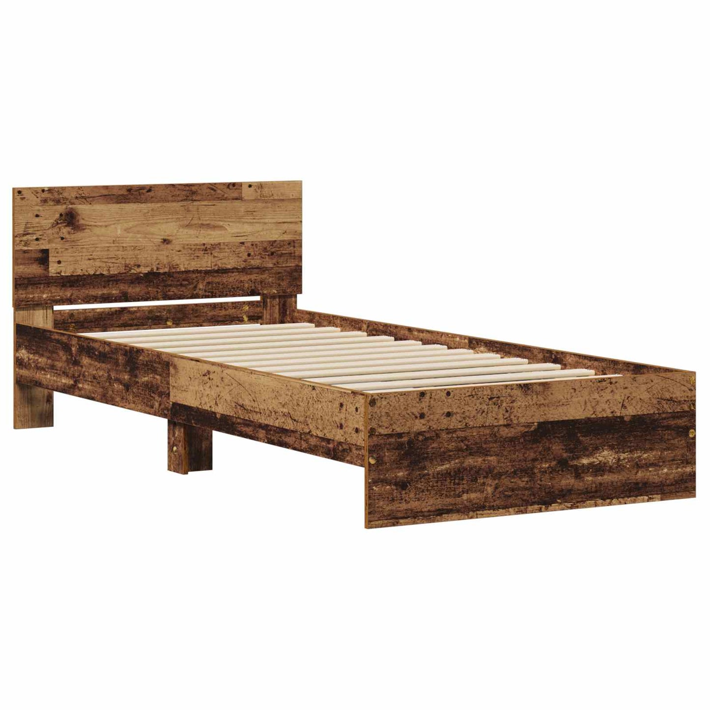 vidaXL Κρεβάτι με Κεφαλάρι Παλαιωμένο ξύλο 80 x 200 cm