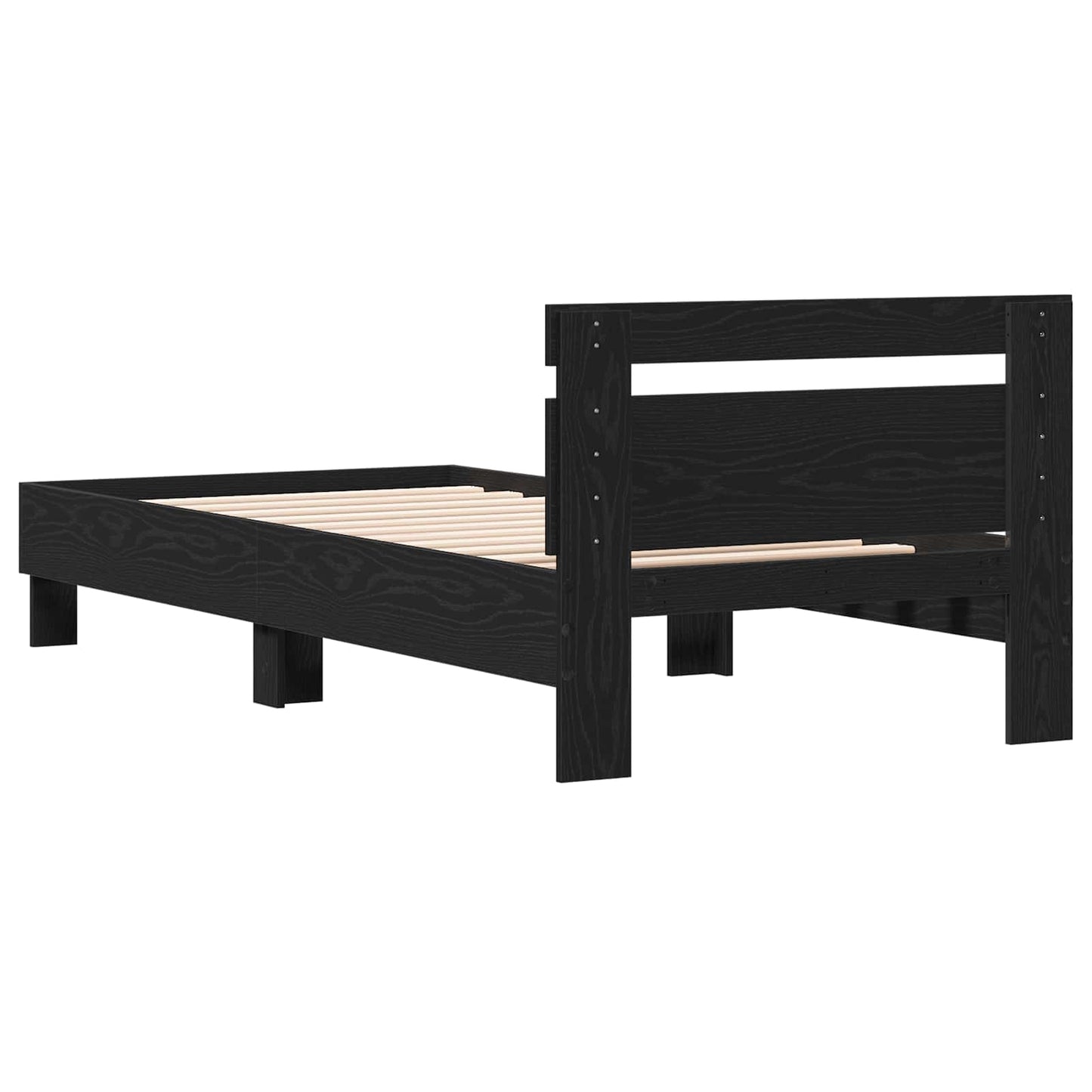 vidaXL Κρεβάτι με Κεφαλάρι Μαύρη Δρυς 80 x 200 cm Επεξεργασμένο Ξύλο