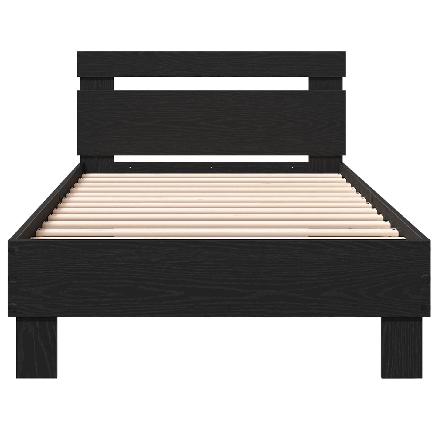 vidaXL Κρεβάτι με Κεφαλάρι Μαύρη Δρυς 80 x 200 cm Επεξεργασμένο Ξύλο