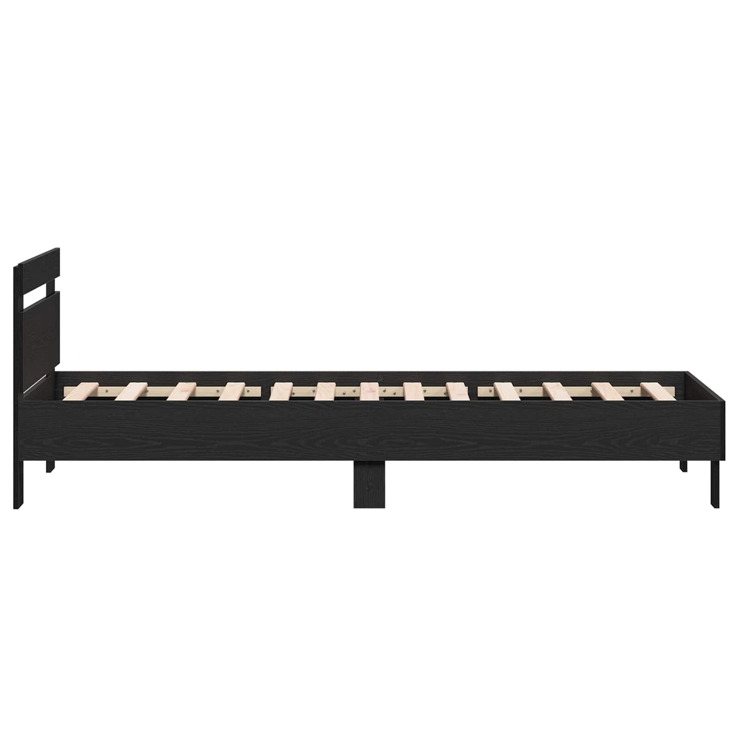 vidaXL Κρεβάτι με Κεφαλάρι Μαύρη Δρυς 80 x 200 cm Επεξεργασμένο Ξύλο