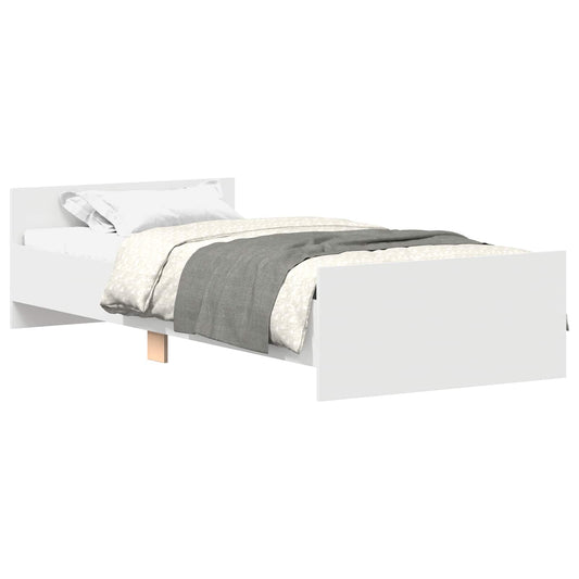 vidaXL Κρεβάτι με Κεφαλάρι Λευκό 80 x 200 cm Επεξεργασμένο Ξύλο