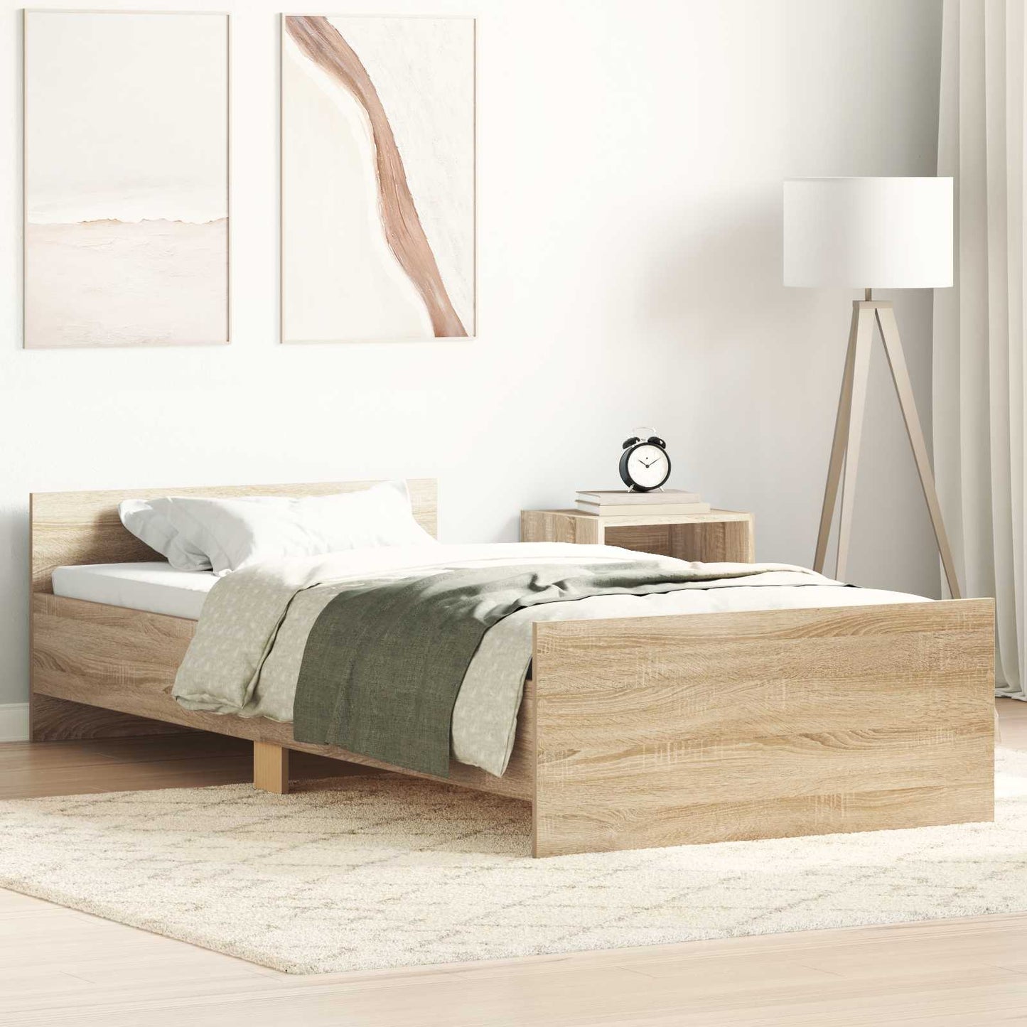 vidaXL Κρεβάτι με Κεφαλάρι Sonoma Δρυς 80 x 200 cm Επεξεργασμένο Ξύλο