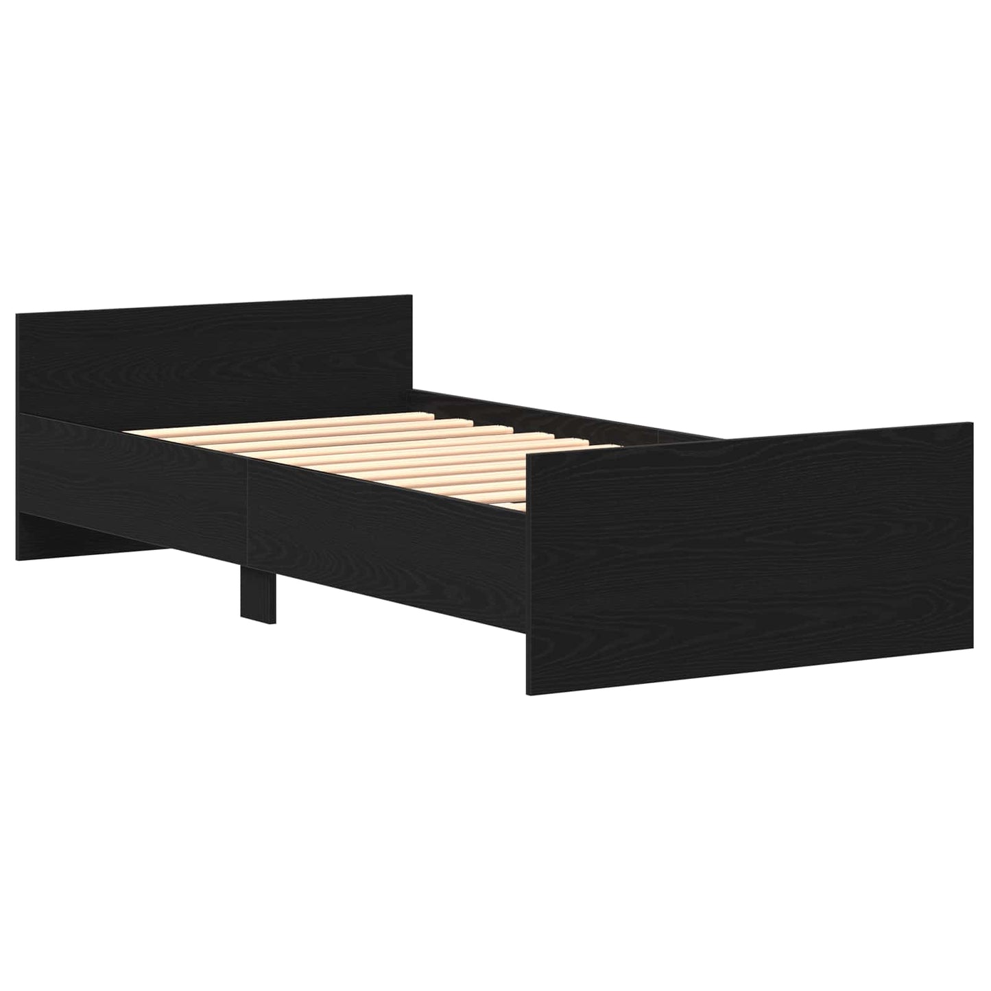 vidaXL Κρεβάτι με Κεφαλάρι Μαύρη Δρυς 80 x 200 cm Επεξεργασμένο Ξύλο