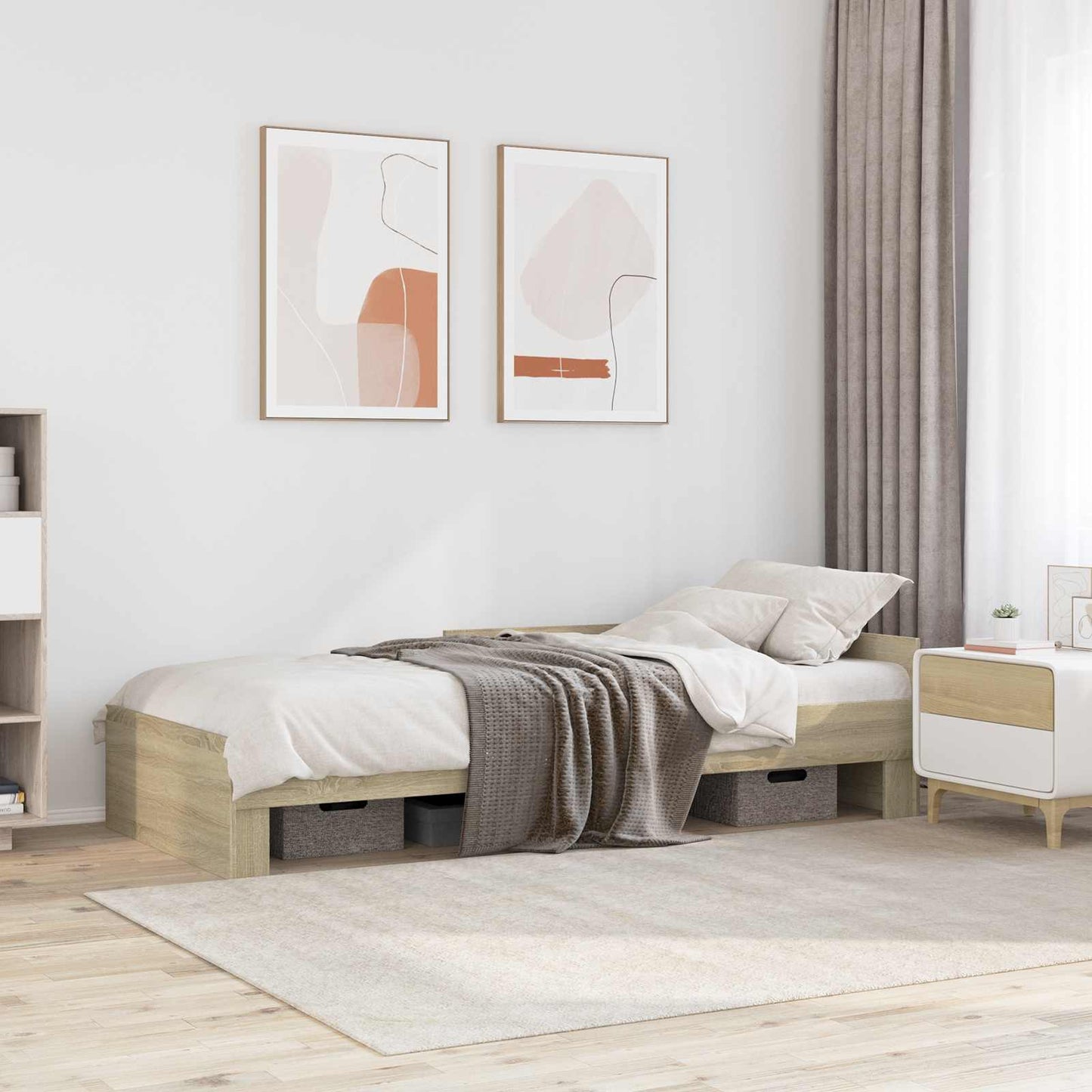 vidaXL Κρεβάτι με Κεφαλάρι Sonoma Δρυς 80 x 200 cm Επεξεργασμένο Ξύλο