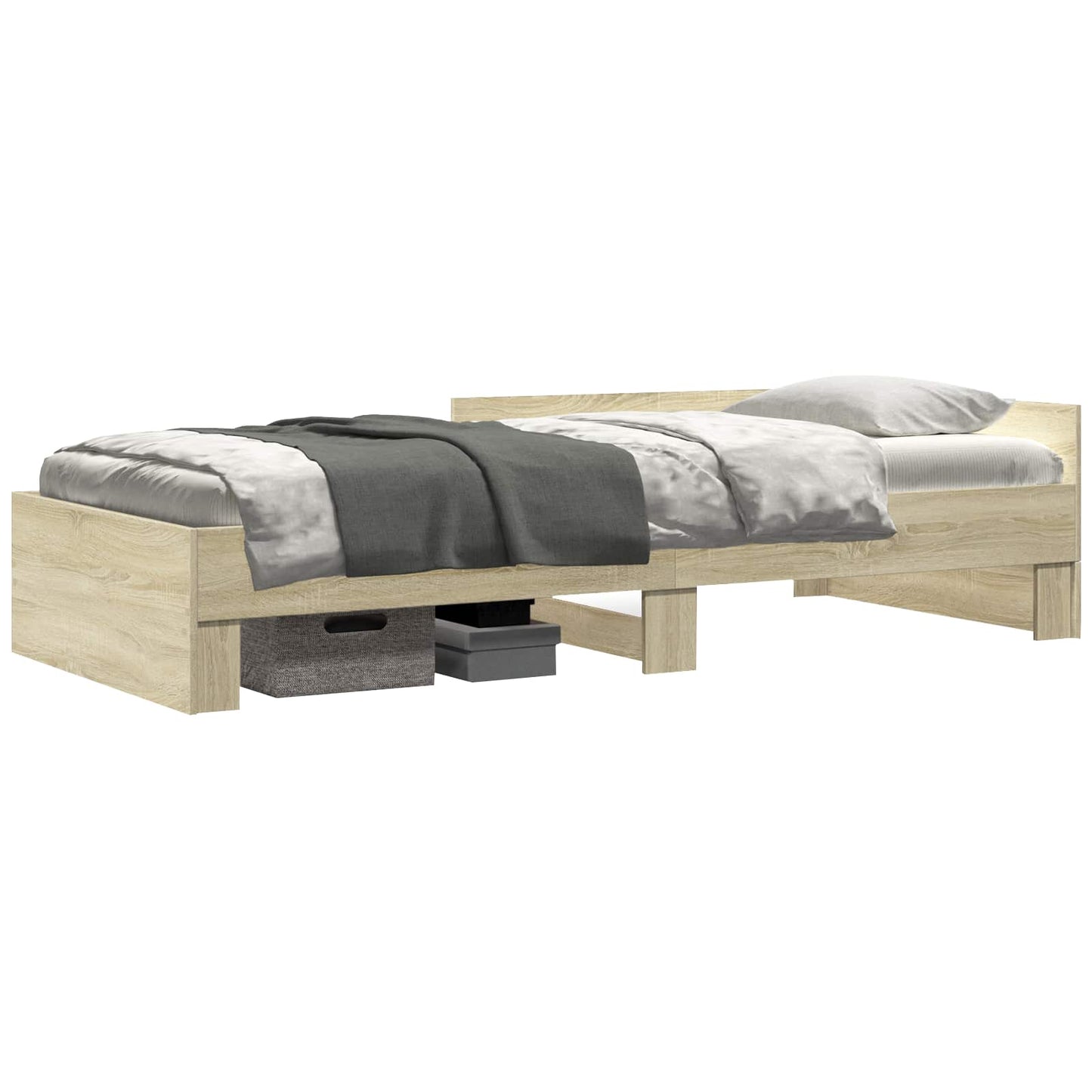 vidaXL Κρεβάτι με Κεφαλάρι Sonoma Δρυς 80 x 200 cm Επεξεργασμένο Ξύλο