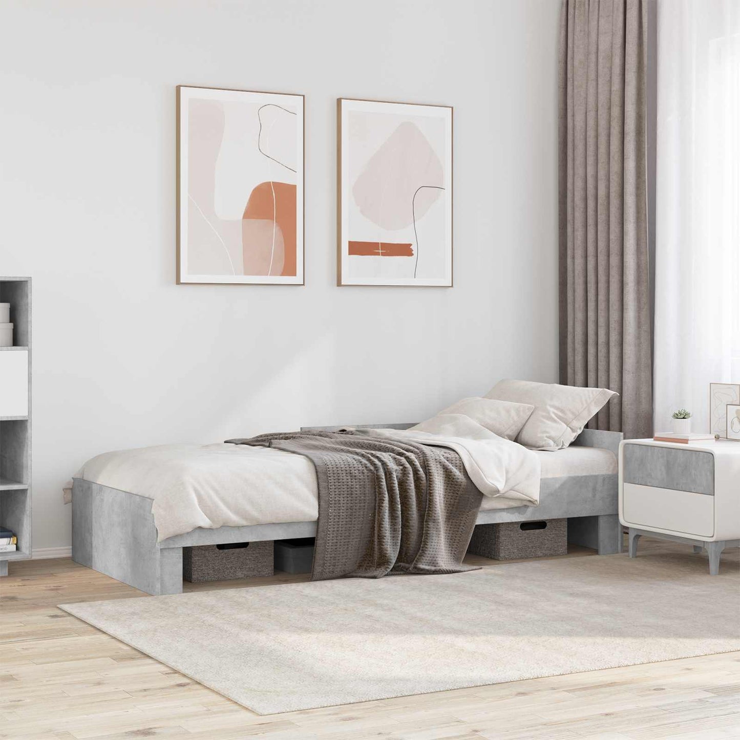 vidaXL Κρεβάτι με Κεφαλάρι Γκρι Σκυροδέματος 80 x 200 cm