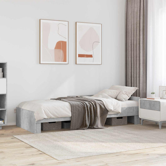 vidaXL Κρεβάτι με Κεφαλάρι Γκρι Σκυροδέματος 80 x 200 cm