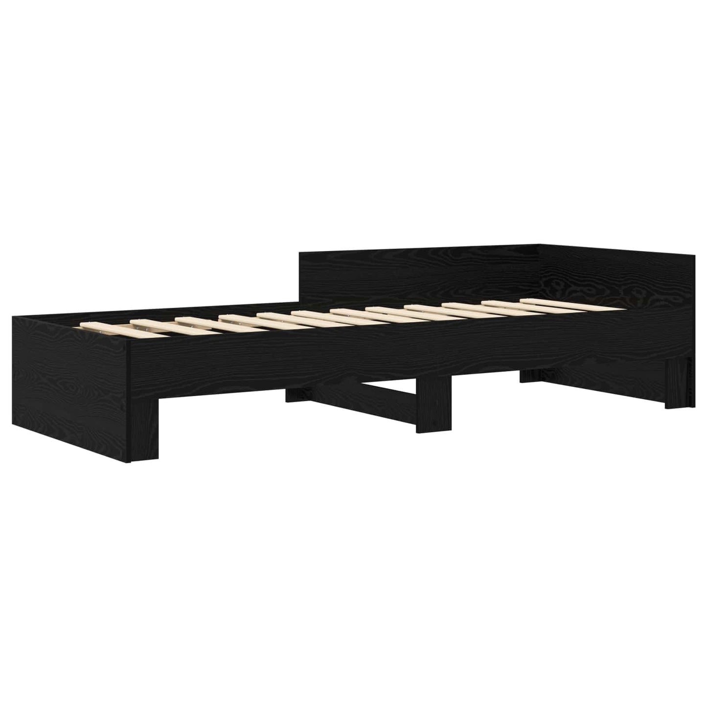 vidaXL Κρεβάτι με Κεφαλάρι Μαύρη Δρυς 80 x 200 cm Επεξεργασμένο Ξύλο