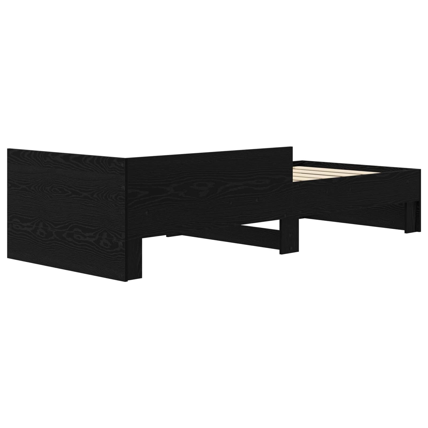 vidaXL Κρεβάτι με Κεφαλάρι Μαύρη Δρυς 80 x 200 cm Επεξεργασμένο Ξύλο