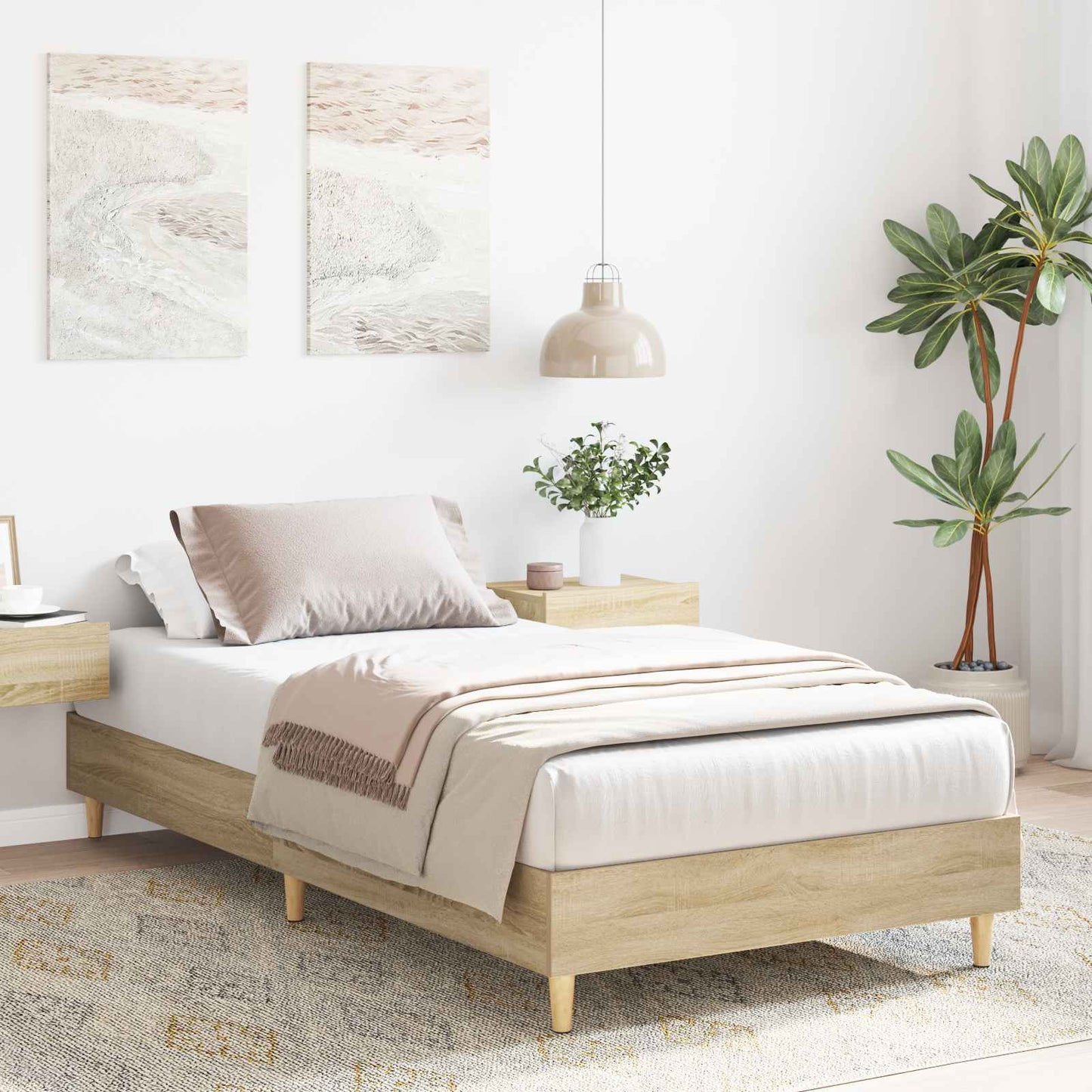 vidaXL Σκελετός Κρεβατιού Sonoma Δρυς 80 x 200 cm Επεξεργασμένο Ξύλο