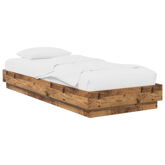 vidaXL Κρεβάτι δαπέδου Παλαιωμένο ξύλο 80 x 200 cm Επεξεργασμένο Ξύλο