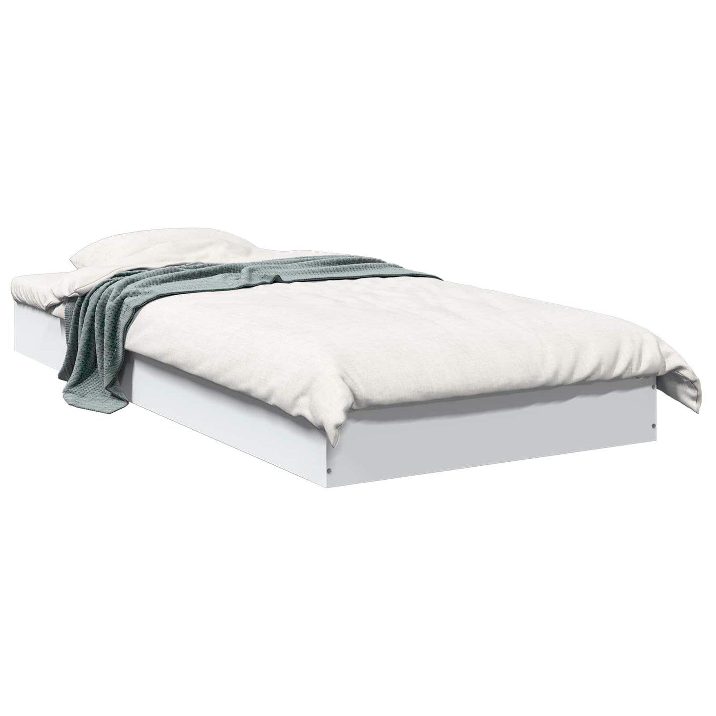 vidaXL Κρεβάτι δαπέδου Λευκό 80 x 200 cm Επεξεργασμένο Ξύλο
