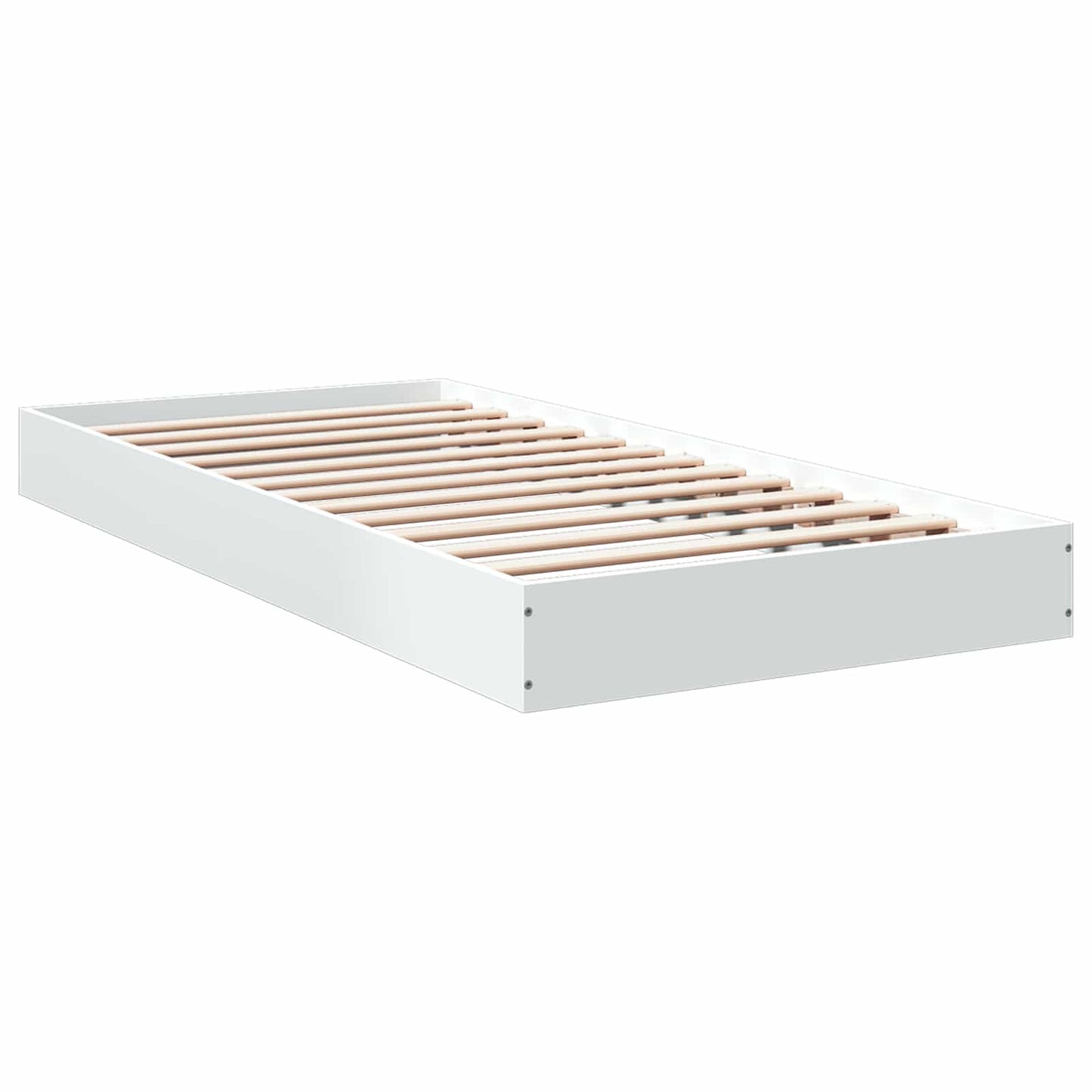 vidaXL Κρεβάτι δαπέδου Λευκό 80 x 200 cm Επεξεργασμένο Ξύλο