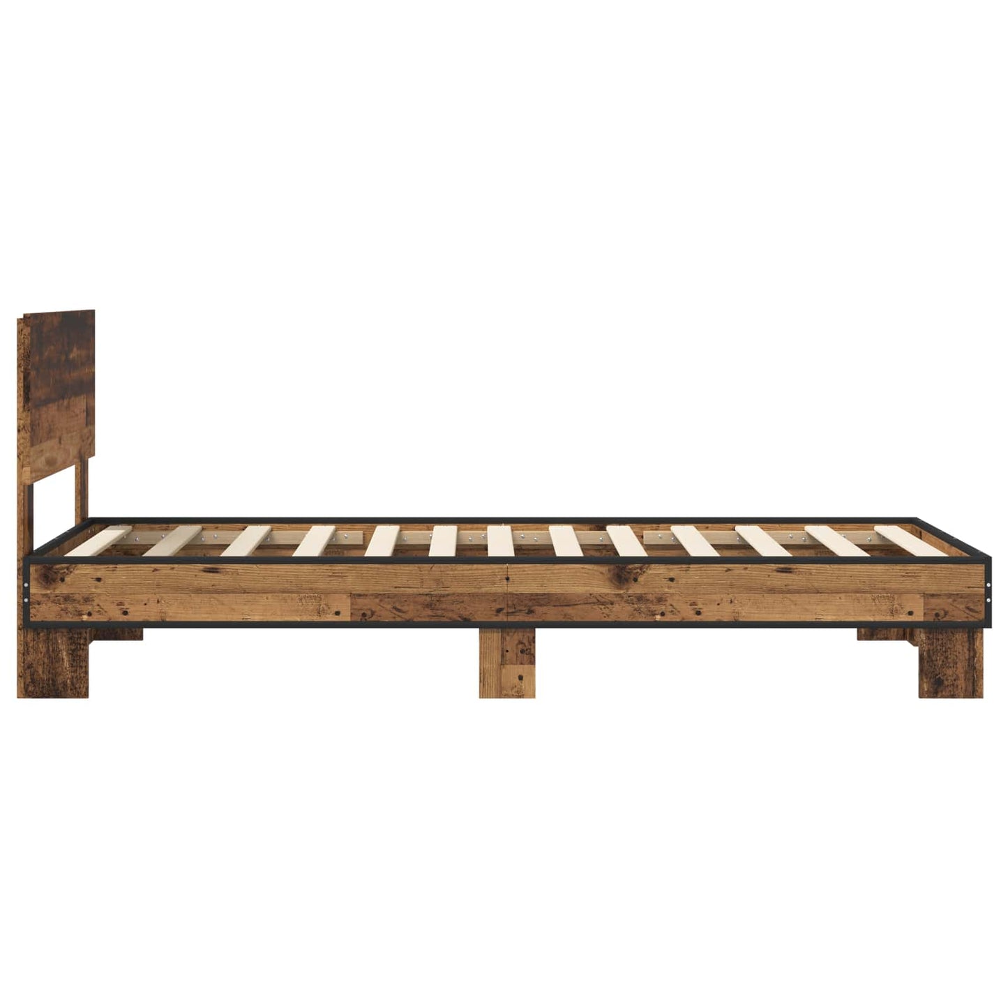 vidaXL Κρεβάτι με Κεφαλάρι Παλαιωμένο ξύλο 80 x 200 cm